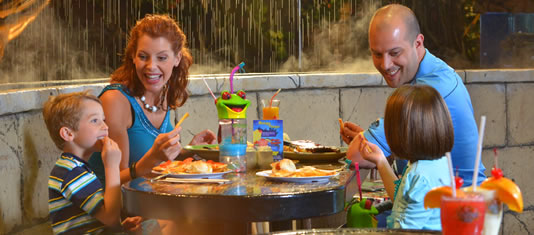Family Dining at the Rainforest Cafe