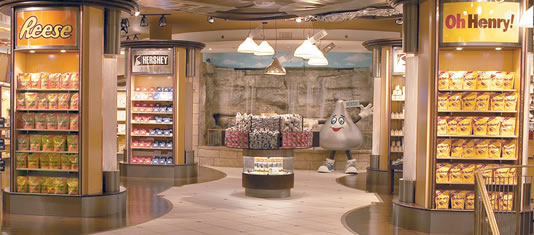 Reese&rsquo;s Pieces and OhHenry! Chocolate at the Hershey Store Niagara Falls