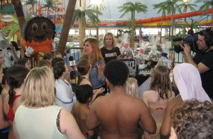 Jenn Valentyne revs up the crowd