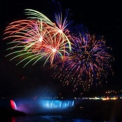 Fireworks over Niagara Falls