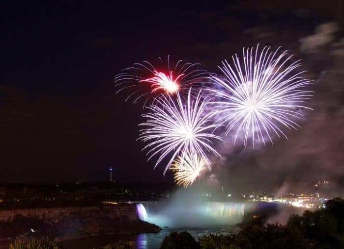 Fireworks over Niagara Falls